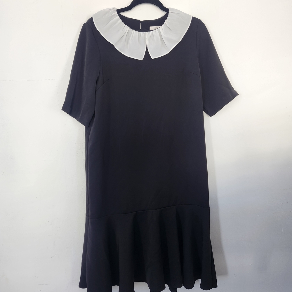 Black Dress with White Peter Pan Collar